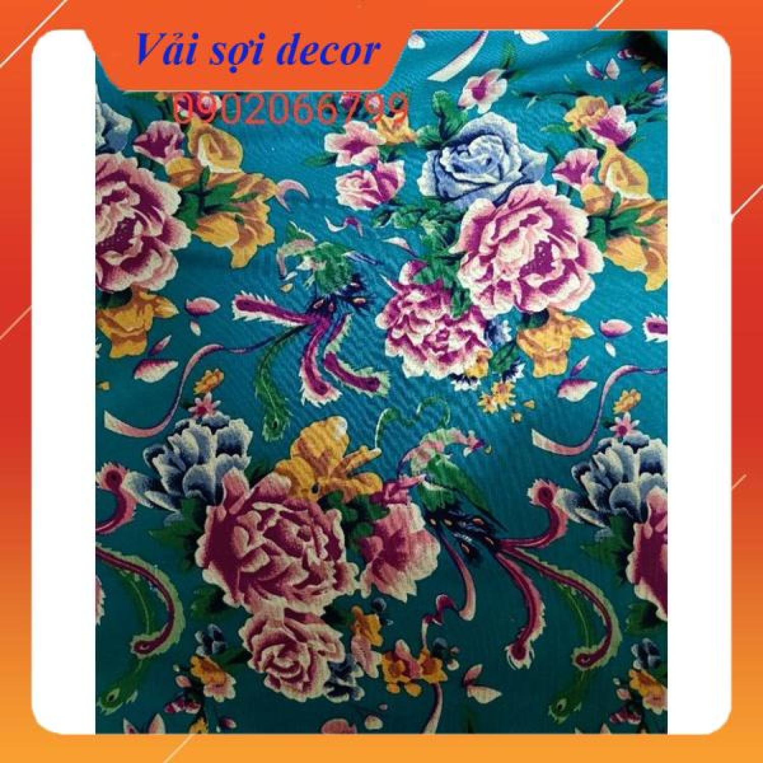 Vải con công cổ chất linen ( Khổ 1.45m x dài nguyên cuộn)