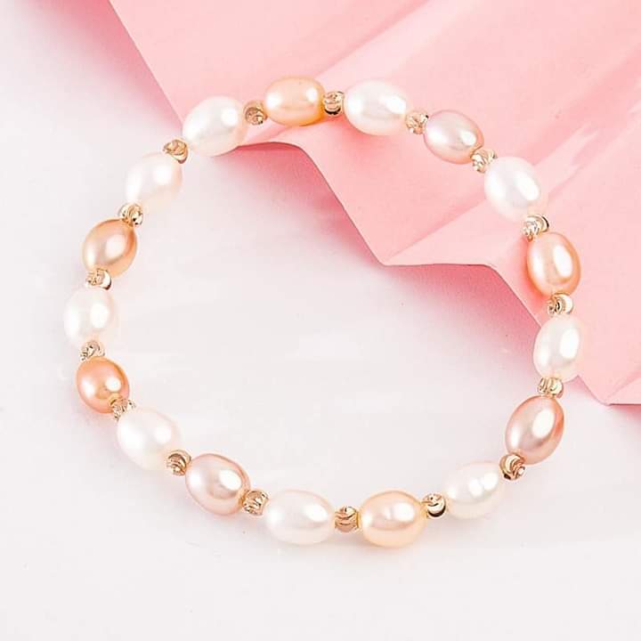 Vòng tay hạt gạo mix 2 màu - ngọc trai trường thịnh