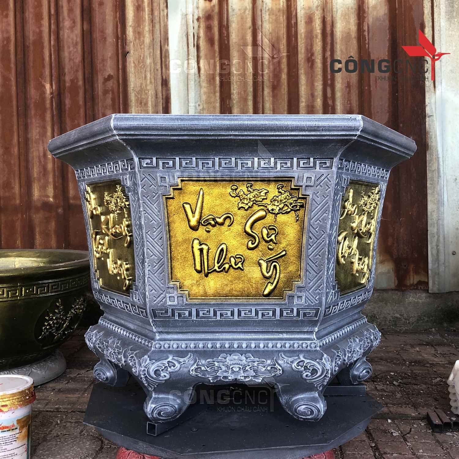 Khuôn Đúc Chậu Lục Giác 60 Chân Liền