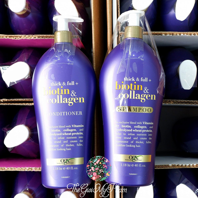 Bộ Dầu gội xả Biotin & Collagen OGX 750ml