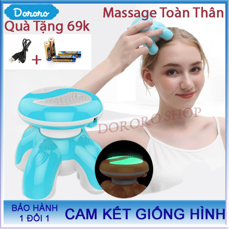 Máy Massage Mini Mimo Bản Nâng Cấp 2020 Thiết kế 4 Chân massage | Tặng kèm 3 viên PIN tiểu AAA + Dây sạc lại Trị Giá 69k|; gối massage magic; máy massage; máy massage xiaomi – DORORO SHOP