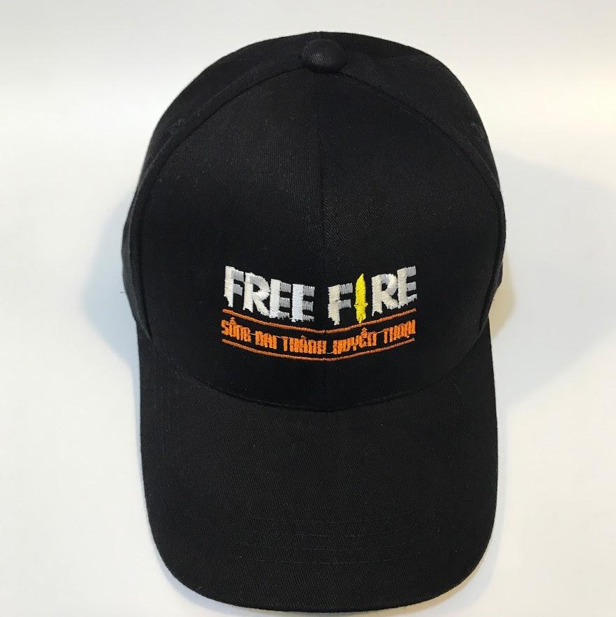 Nón kết màu đen chất lượng cao thêu logo game Free Fire - Mũ lưỡi trai MT228