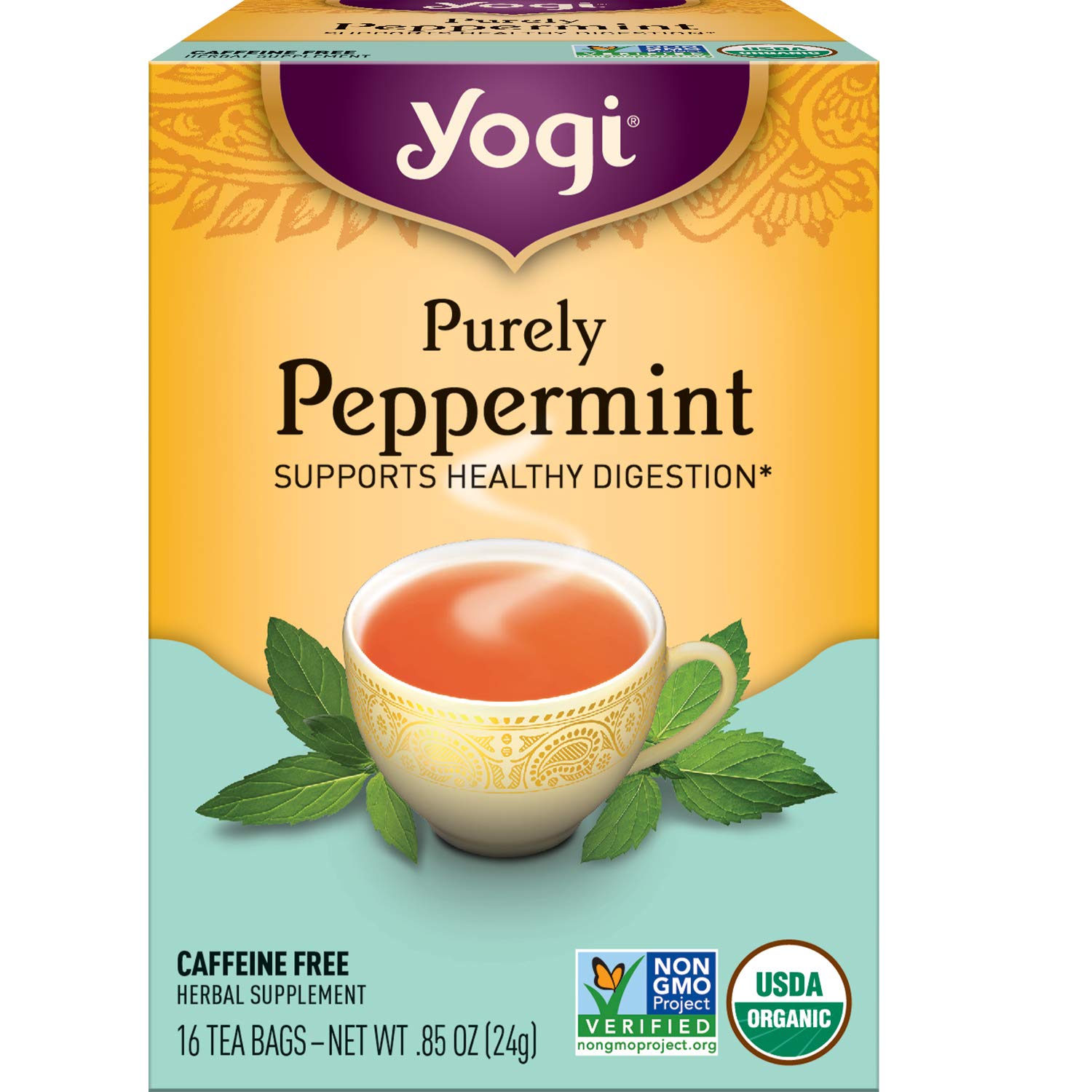 Trà hữu cơ bạc hà (Purely Peppermint Tea) - Yogi - 16bags