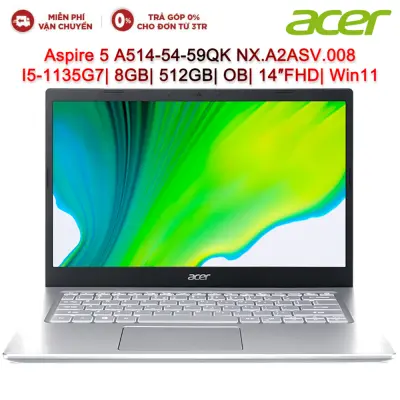 Laptop ACER Aspire 5 A514-54-59QK NX.A2ASV.008 I5-1135G7| 8GB| 512GB| OB| 14″FHD| Win11