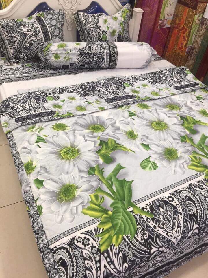 TRỌN BỘ CHĂN GA GỐI - MẪU HOA ĐÁ 3D  ( nhắn tin cho shop để chọn size giường phù hợp nhé )