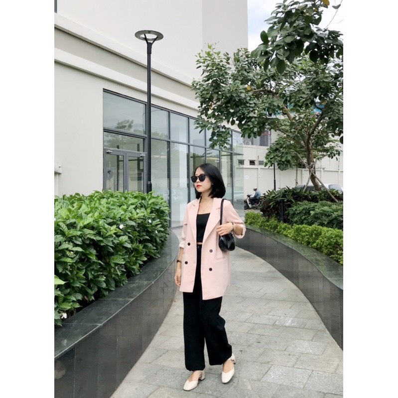 ÁO BLAZER BEIGE 2 LỚP STYLE ULZZANG HÀN QUỐC (ảnh thật/sẵn/có video)