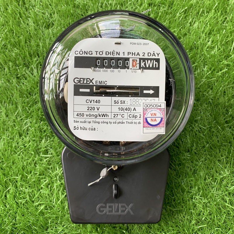 Công tơ điện 1 pha 2 dây emic cv140 10a