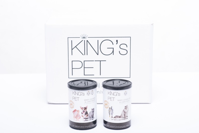 Combo 2 Lon 380Gram x2 Pate Kings Pet Vị Gà Và Cá Cho Thú Cưng