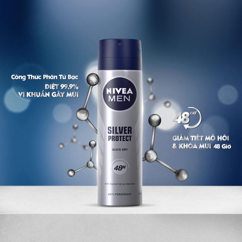 Xịt ngăn mùi Nivea men phân tử bạc (002)