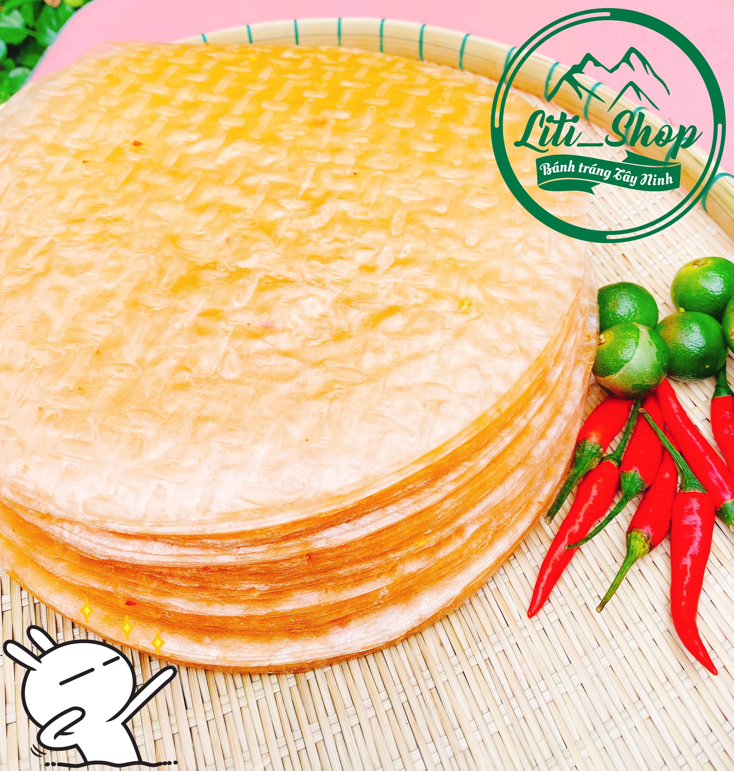 Bánh tráng Muối ớt 500Gr [Loại tròn]