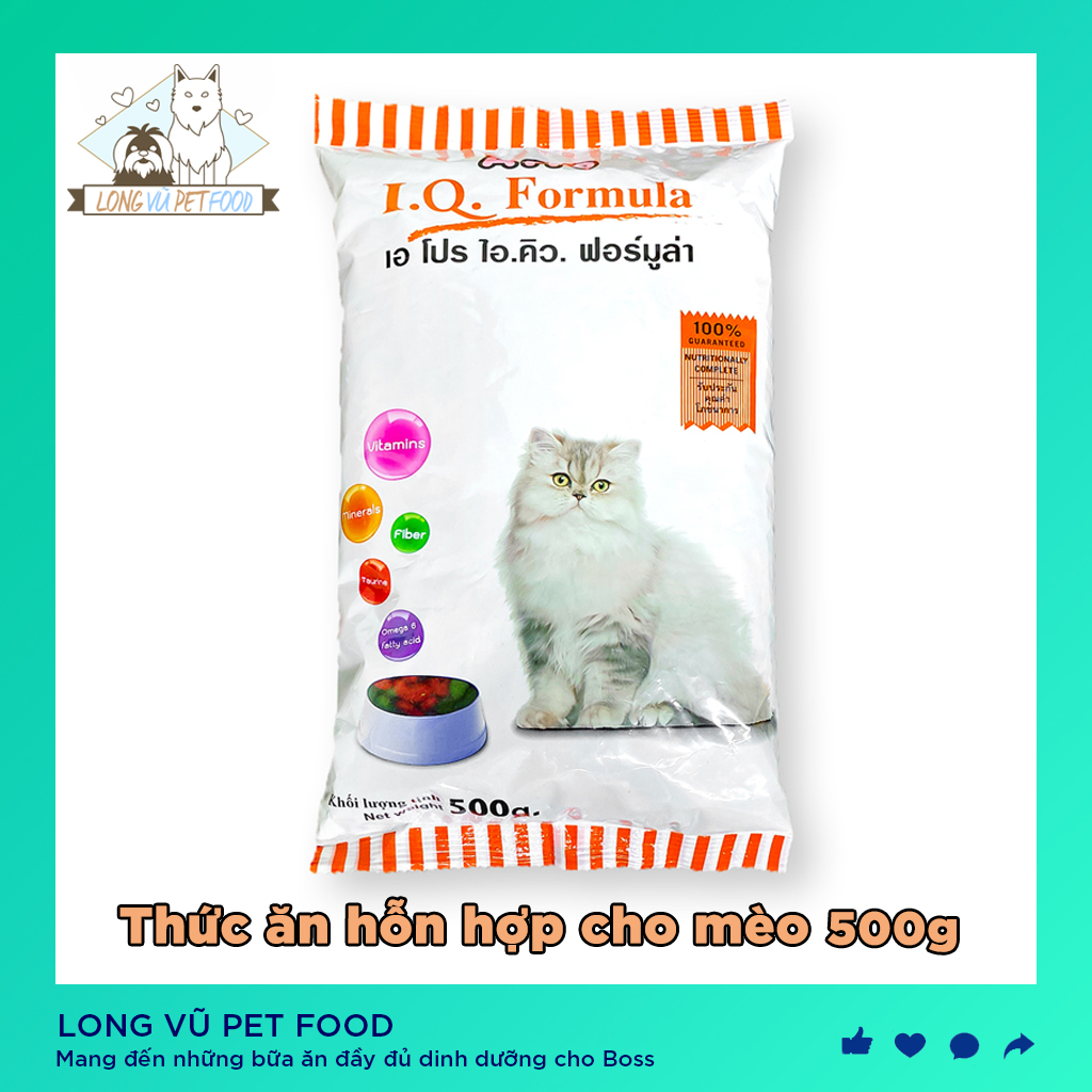 Thức ăn cho mèo dạng hạt, hạt cho mèo Apro IQ Formula - 500gr - Long Vũ Pet Food