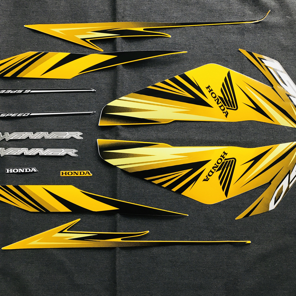Trọn Bộ tem dán dàn áo xe máy, tem 3 lớp dán xe WINNER 150 (màu vàng)