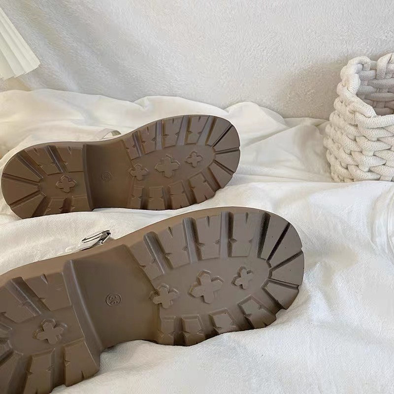 giày oxford nữ đế cao 5cm chất da mềm   phối đế nâu