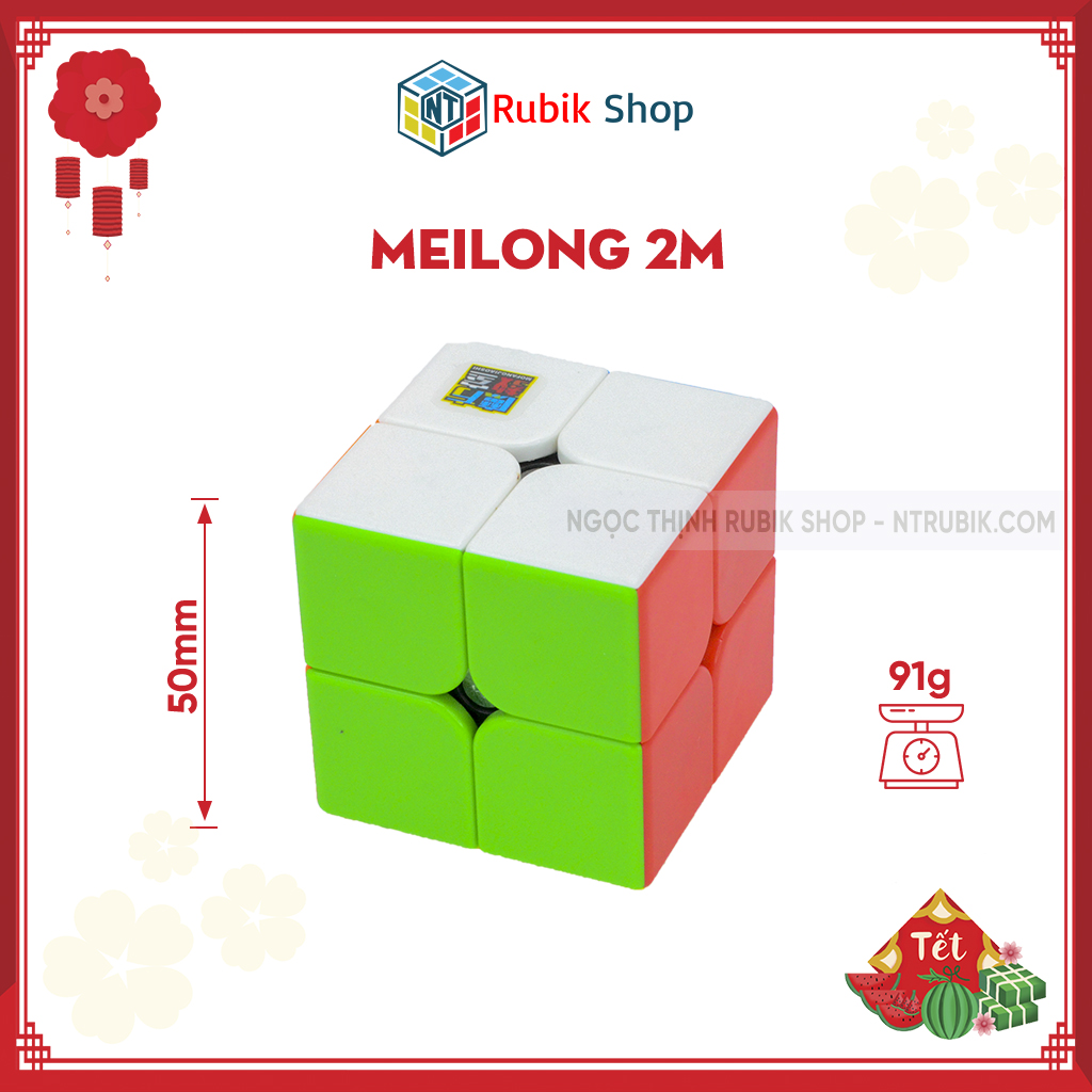 Rubik 2x2x2 Moyu Meilong 2M Stickerless (Hãng mod nam châm)