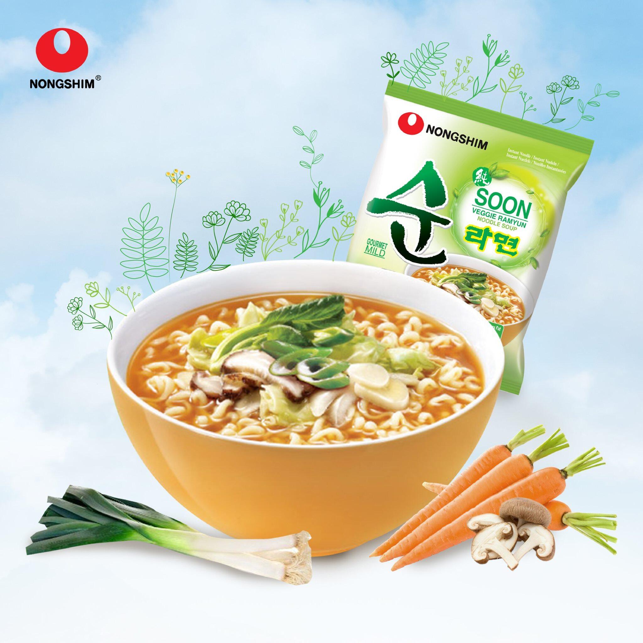 [ lốc 5 Gói] Mì CHAY Hàn Quốc Soon Veggie Nongshim (112g/gói)