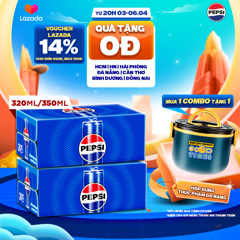 Combo 2 Thùng Pepsi lon (320ml/lon hoặc 350ml/lon)