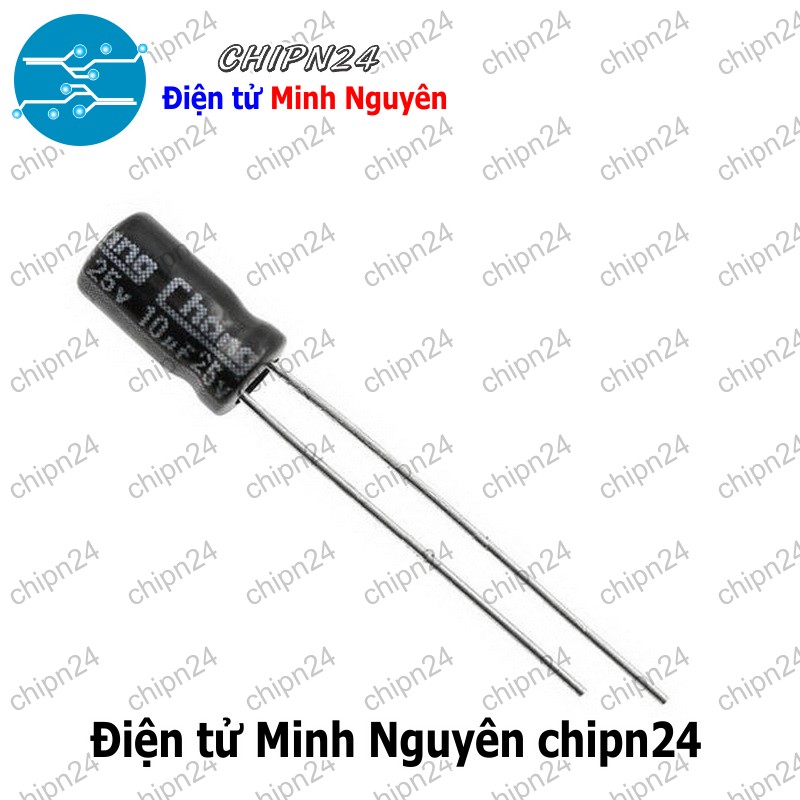[25 con] (F249) Tụ hóa 10uF 25V Đen (4x7mm) - HH001193