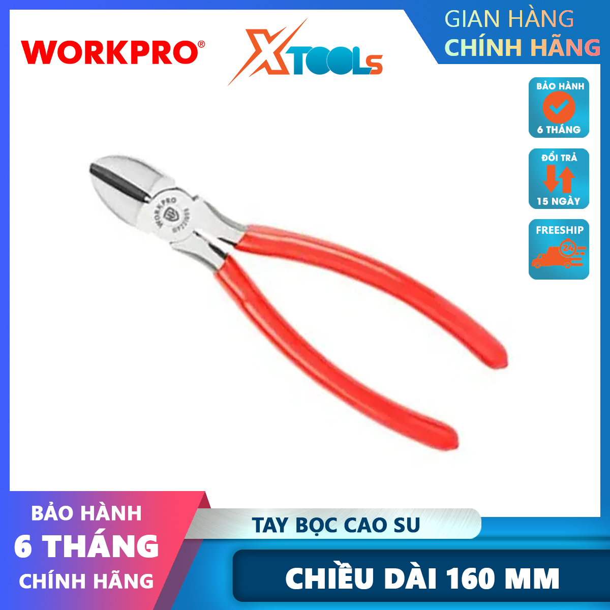 Kìm cắt dây điện 6 inch 160mm Workpro