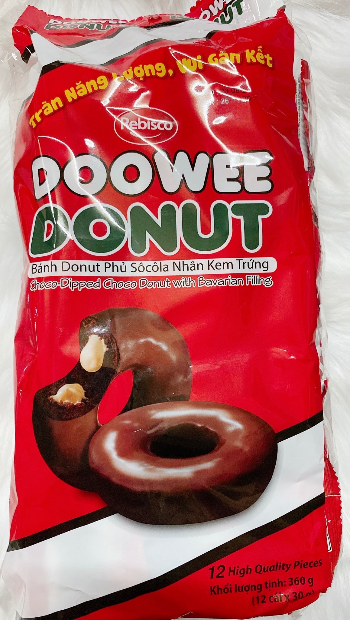Bánh Donut Doowee Kem Mix Vị 12 cái*360gram