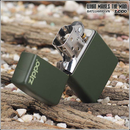 Bật lửa Zippo 221ZL – Zippo Green Matte With Zippo Logo