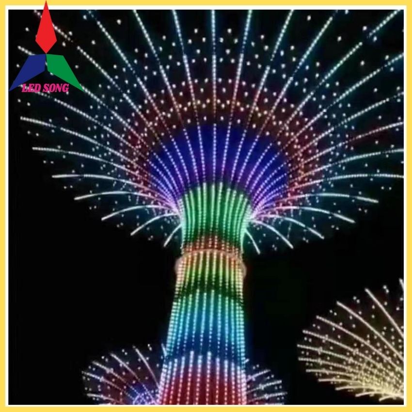 Led Bát Full Màu Phi 30mm Đầu Trong Dây 30 Bóng