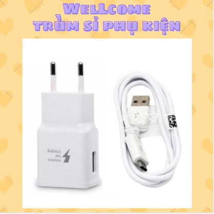 BS02 - [12-34] Bộ Sạc (cóc + cáp) Nhanh Samsung Note 4 /Note 5 /S6 /S7/S7 Edge Zin (Cổng Micro)