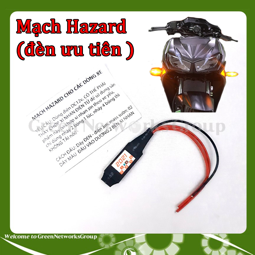 [HCM]Mạch chớp xi nhan Hazard đa năng 2021 cho các dòng xe máy Greennetworks ( 1 cái )