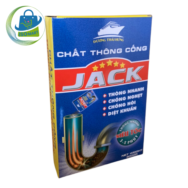 Bột Thông Cống Jack Siêu Mạnh - Gói 300gr - Thông  tắc siêu tốc 5 - 10 phút