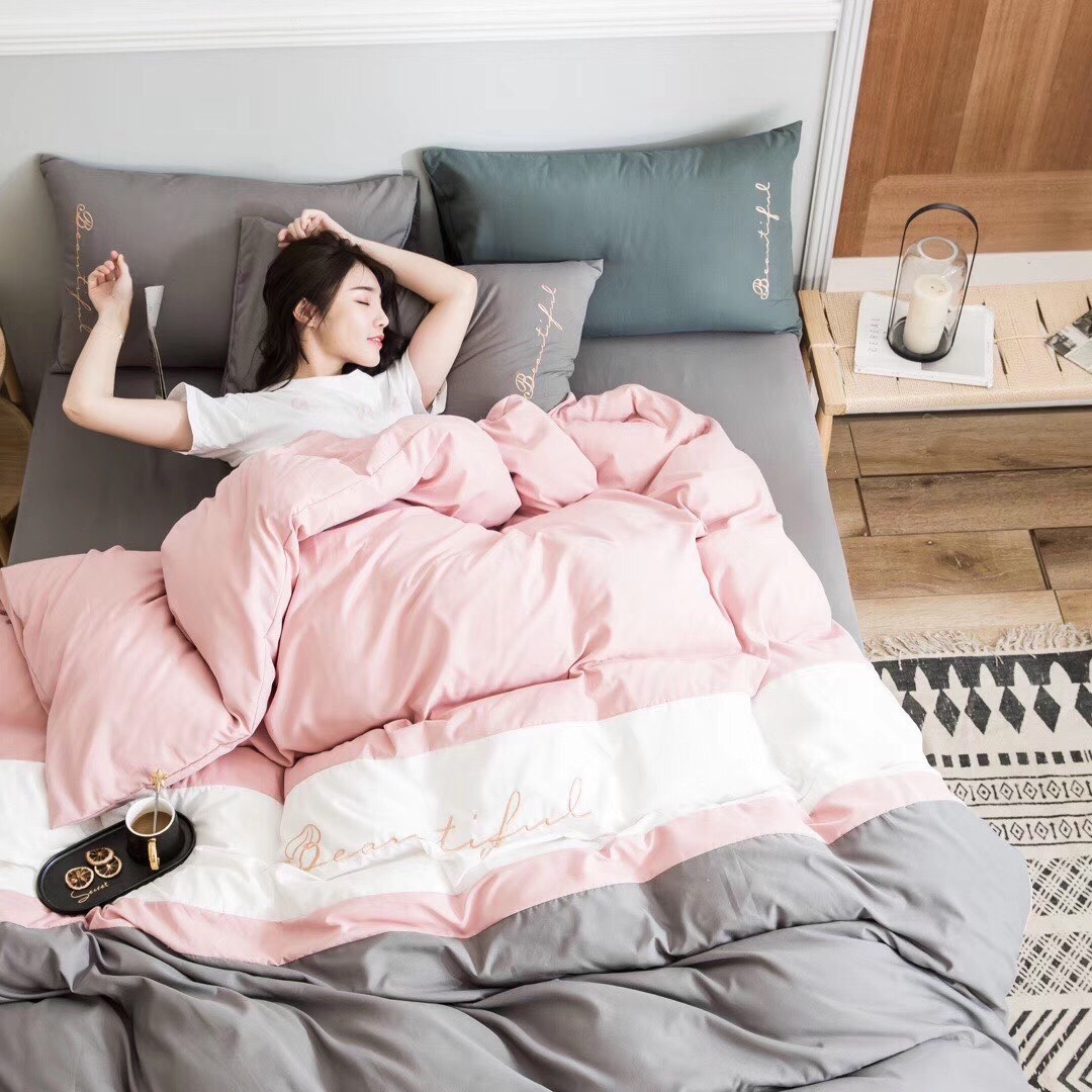 Combo 4 Món Chăn/Mền Ga Gối Cotton Cao Cấp Phối Màu