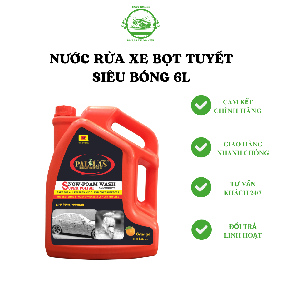 Nước rửa xe bọt tuyết siêu bóng 6L