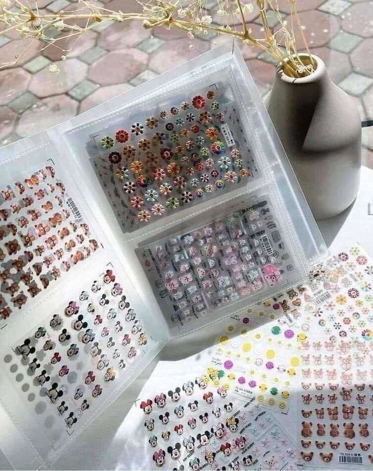 Sổ đựng sticker dán móng tay làm nail