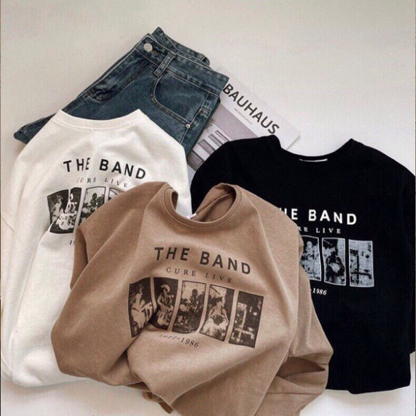Áo Thun Tay Lỡ Form Rộng, Áo T Shirt The Band Cotton Oversize AT19