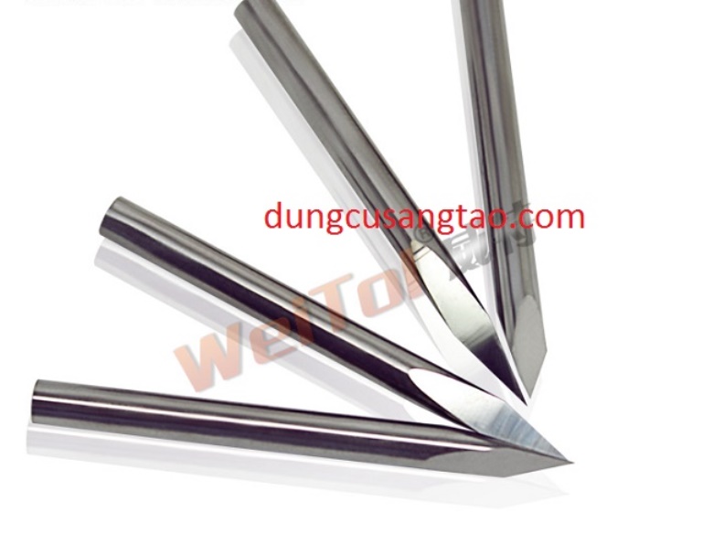Dao CNC khắc gỗ, nhựa, acrylic, đồng, nhôm và kim loại mềm khác (Dao khắc CNC / Dao 3 góc cán 3.17mm/4mm)