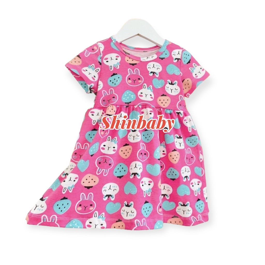 Set 5 váy đầm cộc tay cotton xuất xịn nhiều họa tiết dễ thương mềm mát mùa hè cho bé gái