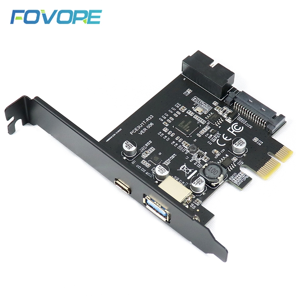 USB 3.1 PCI express card adapter USB3.1 Type C 19pin 19 pin Front 3.0 PCI-e controller USB3 pcie x1 converter Expansion Card