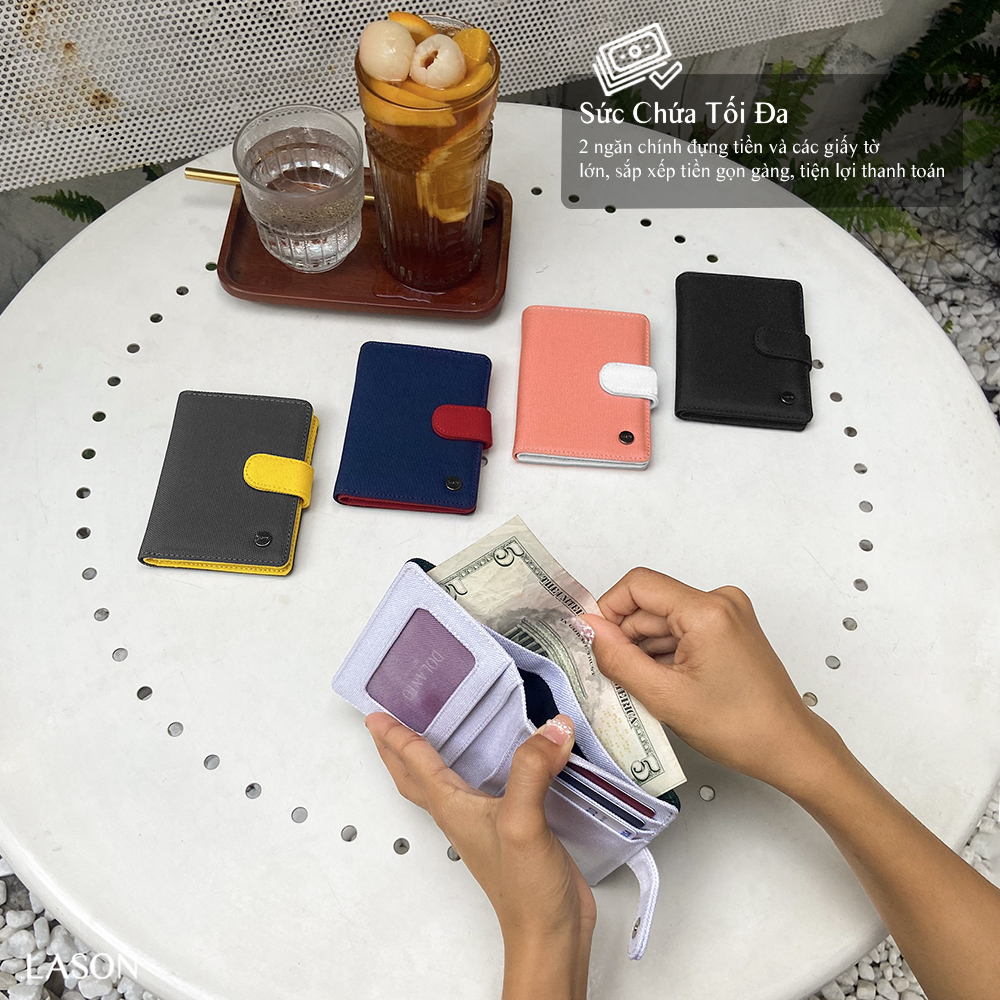 Ví DOLANTO BRAND® Button Wallet - Đứng