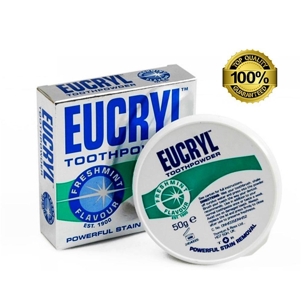 [Hoàn Tiền 8%]Bột Tẩy Trắng Răng Eucryl Powerful Stain Removal Toothpowder 50g