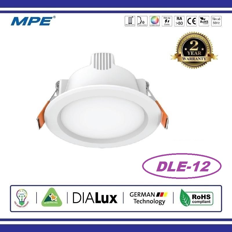 MPE - ĐÈN LED DOWNLIGHT ÂM TRẦN DLE 12W MPE - chừa lỗ 150mm - (DLE-12) / DLE-12T / DLE-12V / DLE-12/3C / DLE12T / DLE12V / DLE123CD / SRDLE-12 - Đèn âm trần MPE / Đèn LED ÂM TRẦN MPE