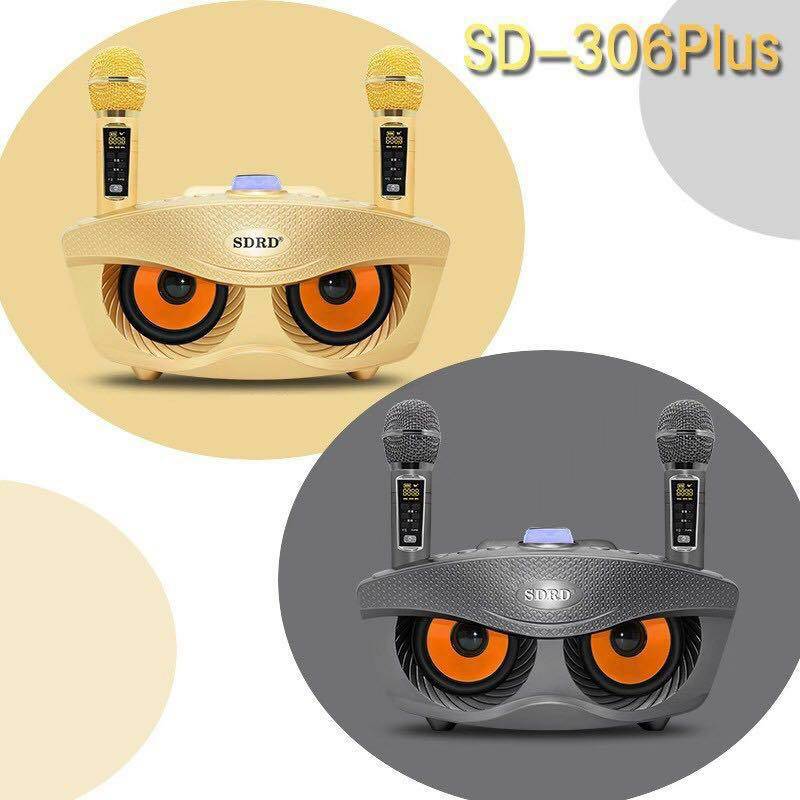Loa bluetooth karaoke sdrd sd 306 bản 2023 đa năng , loa kèm 2 mic ,loa karaoke bluetooth mini sd-306 loại xịn - bh 1 năm