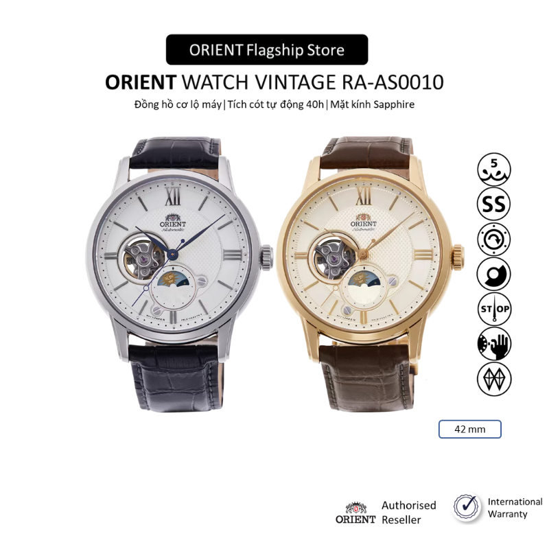 Đồng hồ cơ nam Orient Watch Sun And Moon RA