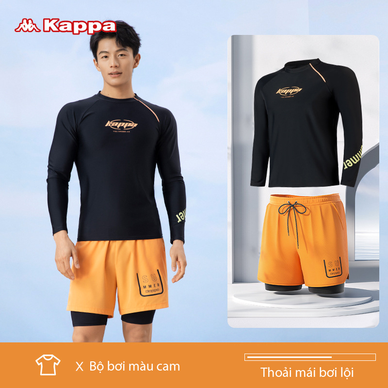 Bộ đồ bơi nam kappa dài tay bộ bơi nam dài tay đồ bơi nam dài tay bộ bơi nam màu đen quần áo bơi cho nam