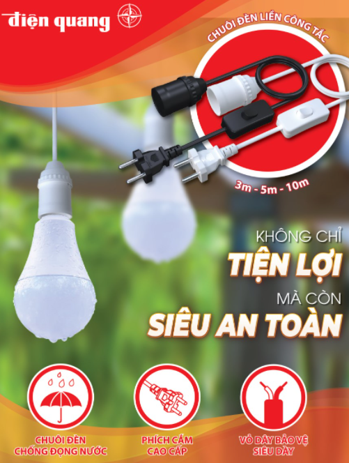 Chuôi đèn liền công tắc Điện Quang ĐQ LH E27