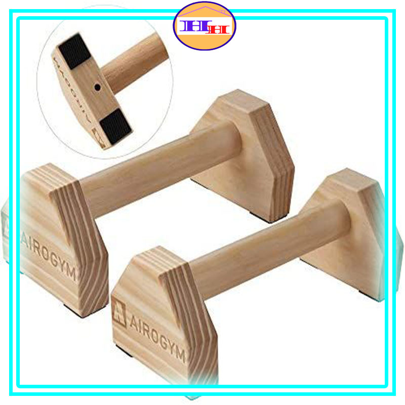 Parallettes bằng gỗ thông,Dụng cụ hít đất chống đẩy 1 cặp