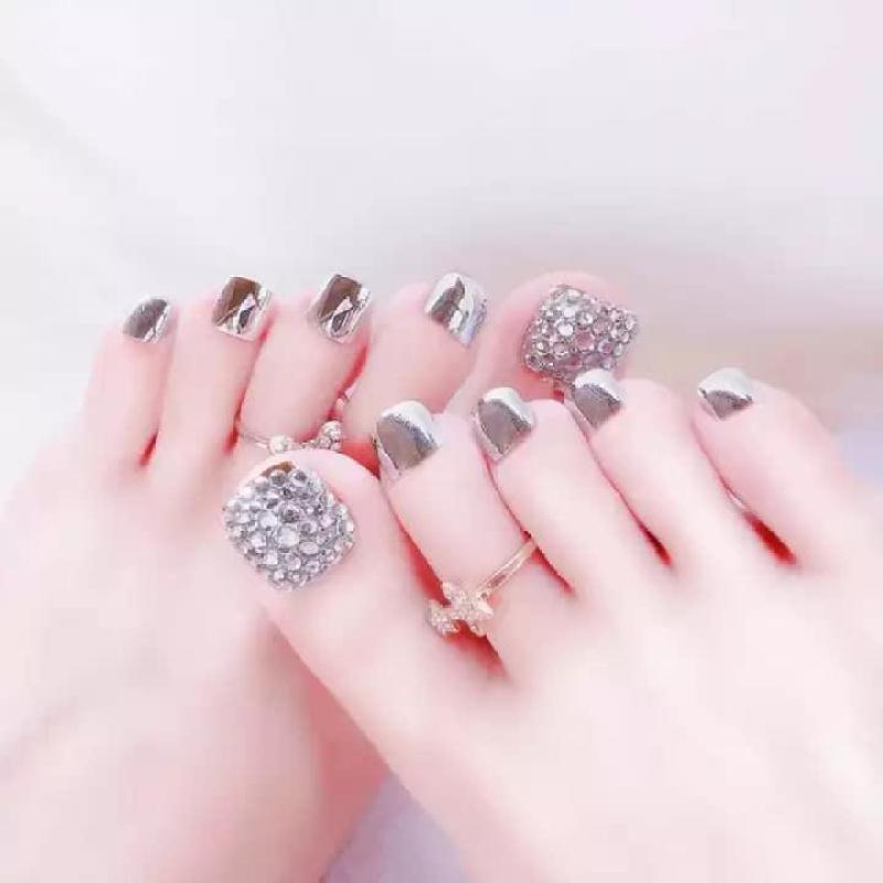 Bộ 24 Móng chân giả , nail giả , móng giả C6 (kèm keo dán) giá rẻ