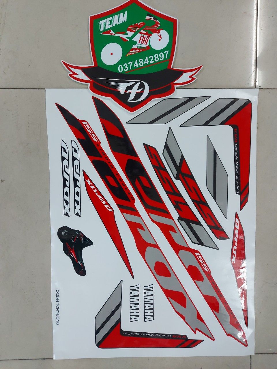 [HCM]Tem xe nvx  tem rời cao cấp 3 lớp dán xe đen