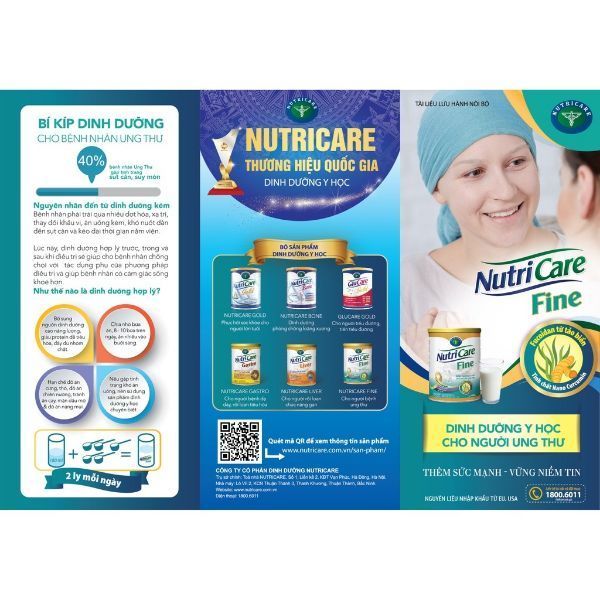 Sữa Bột Nutricare Fine Dành cho bệnh nhân Ung Thư 900g (CHÍNH HÃNG, DATE MỚI)