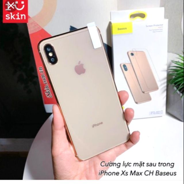 Kính Cường Lực Mặt Sau Iphone Xs Max Baseus Cao Cấp Chính Hãng