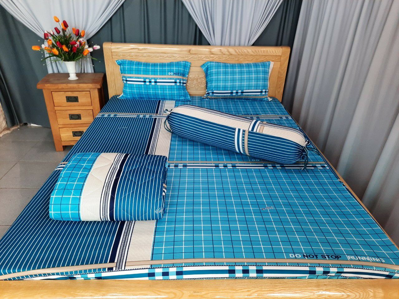 Bộ ga thun Hàn Quốc 1m6x2m