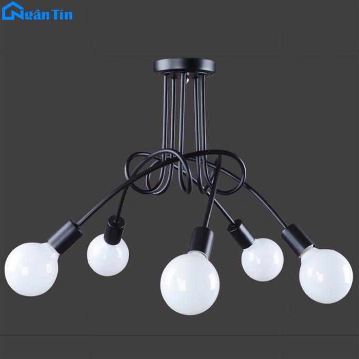 Bộ đèn thả trần trang trí nhà quán cà phê THCN148 (Tặng kèm 5 bóng tròn Led edison 6W ánh sáng vàng)