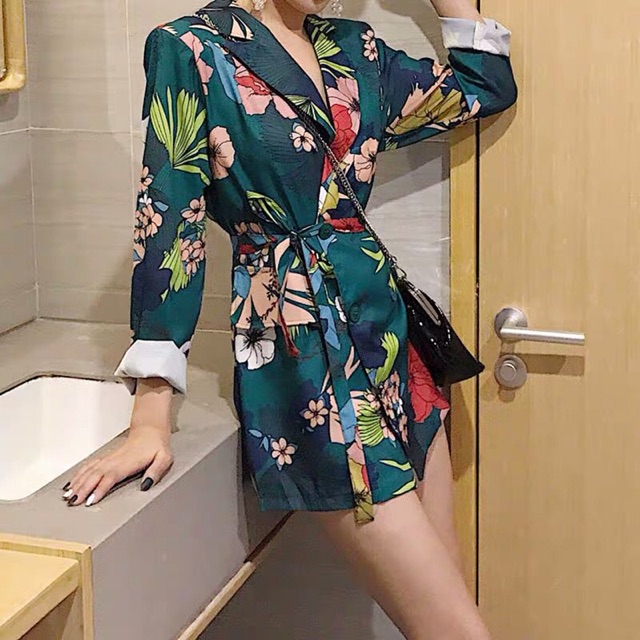 (Order) Áo khoác vest dáng váy mặc đc 2 kiểu
